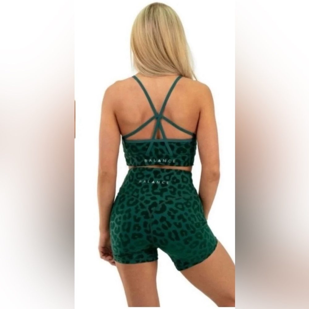Balance Athletica Vitality Panther Cheetah Lux Biker Shorts -XS